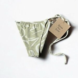 🌻NEW w.tags REVOLVE Stone Fox Swim River Aloe Lines Cheeky Bikini Size XS